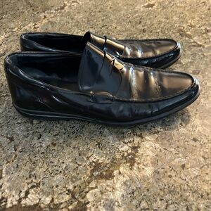 Tod's Black Patent Leather Slip-On Loafers